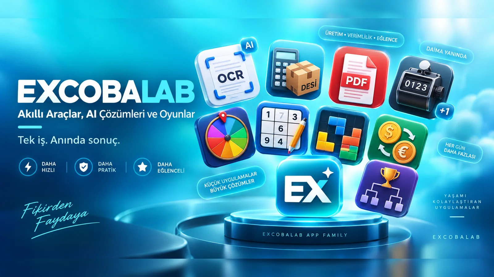 EXCOBALAB uygulama ailesi